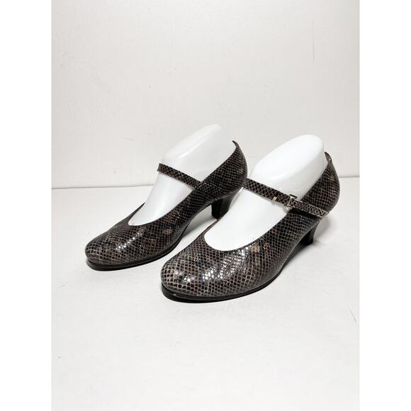 Beautifeel EUC Brown Croc Mary Jane 2.25" Heel Pump Comfort Shoe 38 EU 7.5 US - Picture 4 of 5